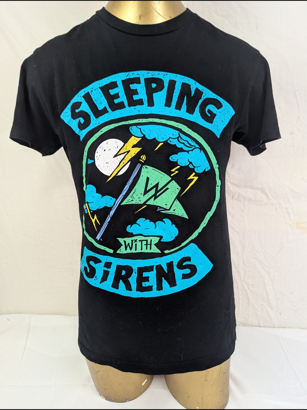 Sleeping With Sirens Vintage Black Graphic Band Tee Smal
